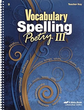 Vocabulary, Spelling, and Poetry III Teacher Key