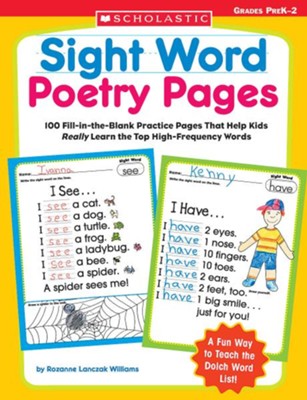 Sight Word Poetry Pages Grades PreK-2