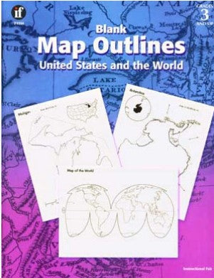 Blank Map Outlines United States and the World