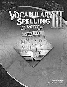 Vocabulary, Spelling, Poetry III Quiz Key