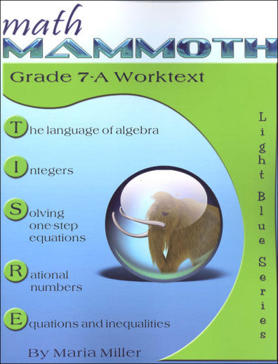 Math Mammoth Grade 7-A Worktext