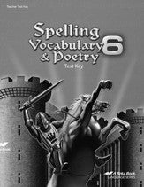 Spelling, Vocabulary and Poetry 6 Test Key