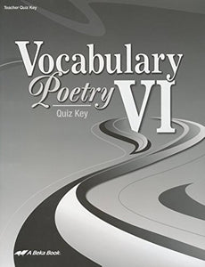 Vocabulary Poetry VI Quiz Key