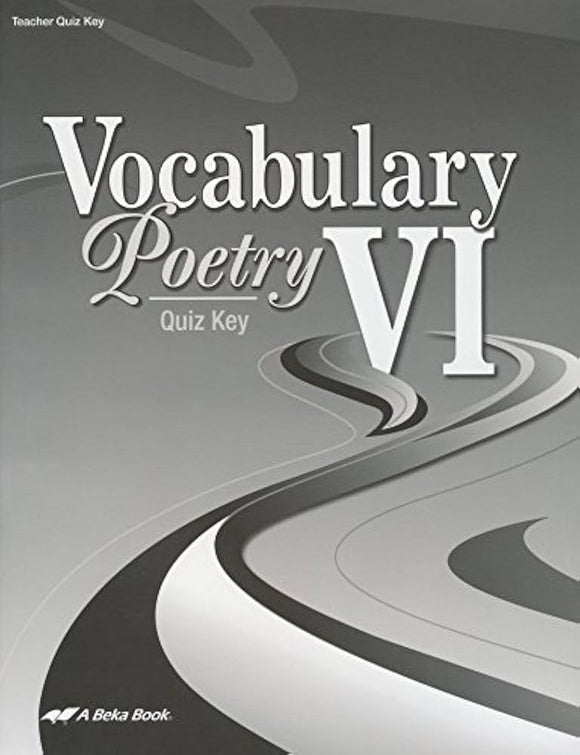 Vocabulary Poetry VI Quiz Key