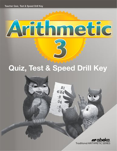 arithmetic 3 quiz, test and speed srill key