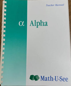 Math U See Alpha Teacher Manual