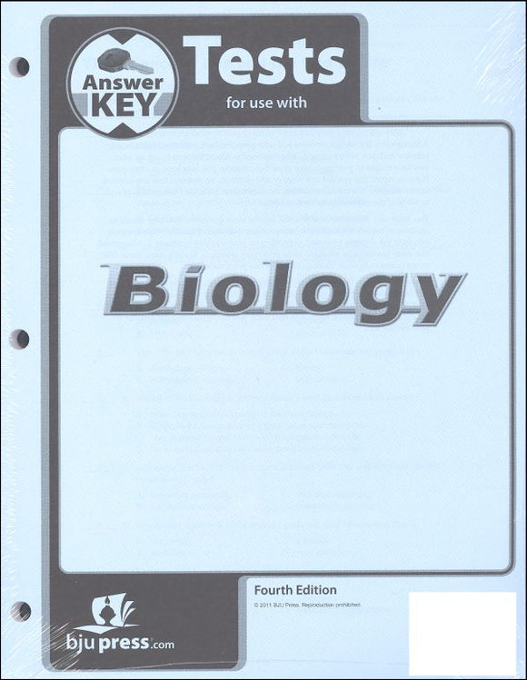 BJU Biology Tests Answer Key Fourth Edition