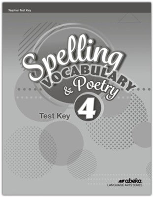 Spelling Vocabulary & Poetry 4 Test Key