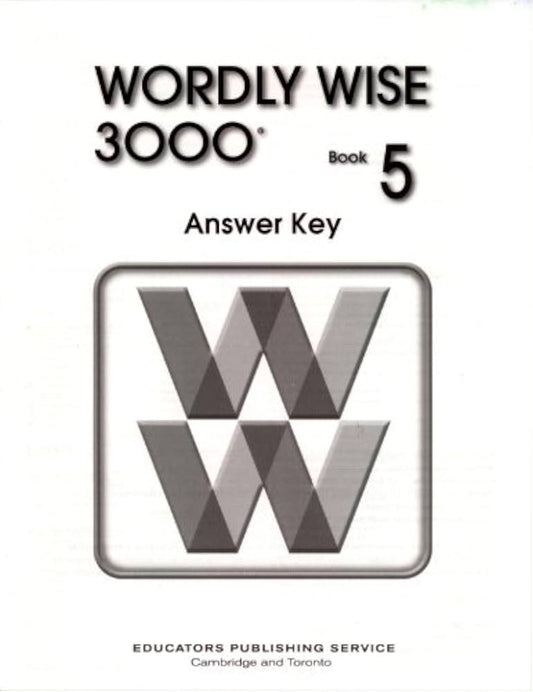 Wordly Wise 3000 Book 5 Answer Key Second Edition