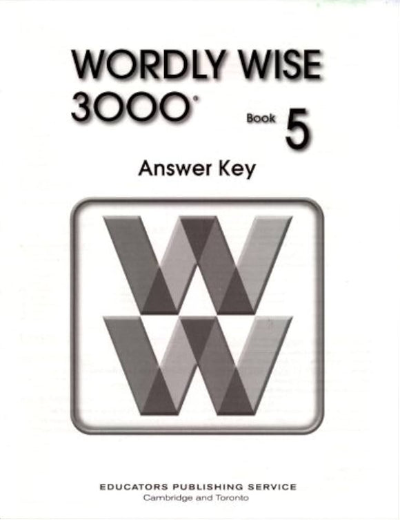 Wordly Wise 3000 Book 5 Answer Key Second Edition