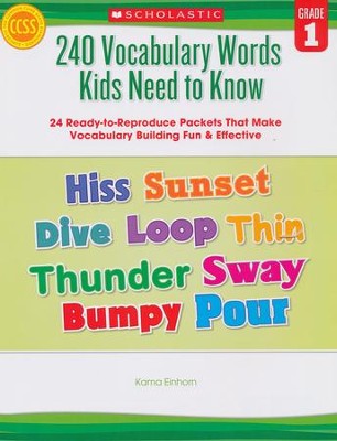 240 vocabulary words kids need to know grade 1