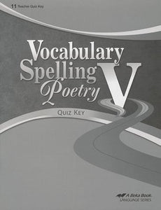 Vocabulary Spelling Poetry V Quiz Key