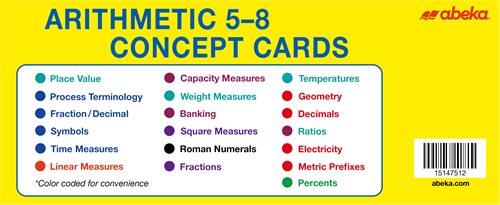 Arithmetic 5-8 abeka cards