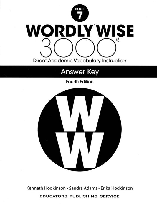 Wordly Wise 3000 Book 7 Answer Key Fourth Edition