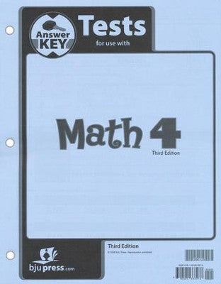 Math 4 Tests Answer Key
