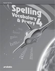 Spelling/Vocabulary and Poetry 4 Test Key