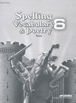 Spelling/Vocabulary/Poetry 6 Test Key