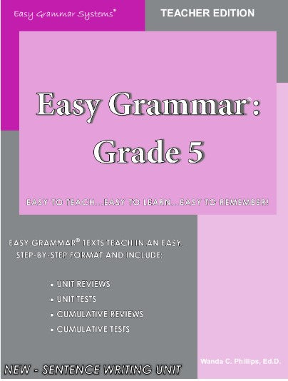Easy Grammar: Grade 5 Teacher Edition