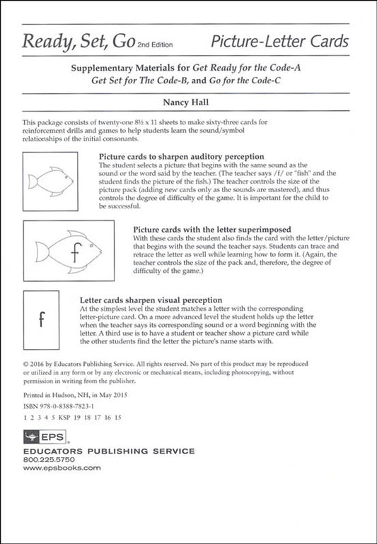 Ready, Set, Go Picture Letter Cards