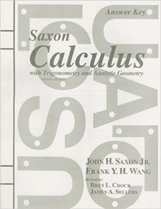Saxon Calculus Answer Key