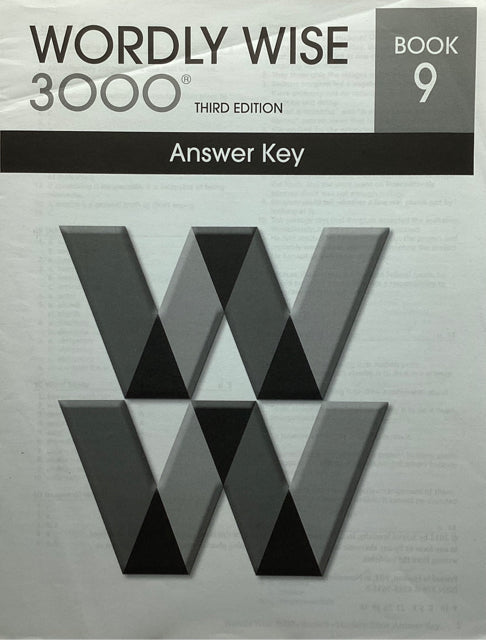 Wordly Wise 3000 3rd Edition Book 9 Answer Key
