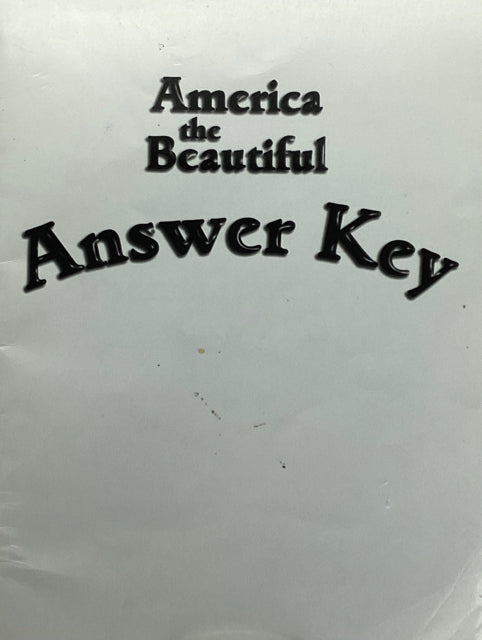 America the Beautiful Teacher Answer Key