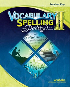Vocab, Spelling, Poetry II Teacher Key