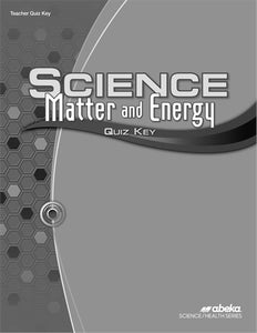 Science Matter and Energy Quiz Key