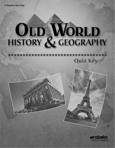 Old World History of Geography Quiz Key
