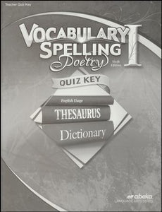 Vocabulary Spelling Poetry I Quiz Key