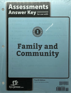 Heritage Studies 1 Family and Community Assessments Answer Key
