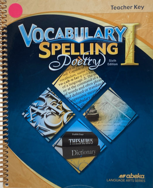 Vocabulary, Spelling, Poetry I Teacher Key