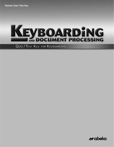 Keyboarding Quiz/ Test Key