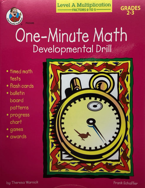 One-Minute Math Drill: Level A Multiplication (Factors 0 to 5), Grades 2-3