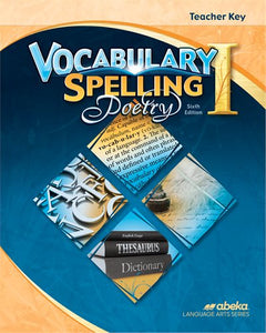 Vocabulary Spelling Poetry I Teacher Key