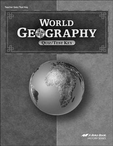 Abeka World Geography Quiz/Test Key