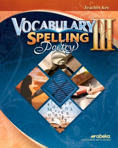 Vocabulary Spelling Poetry 3 Teacher Key